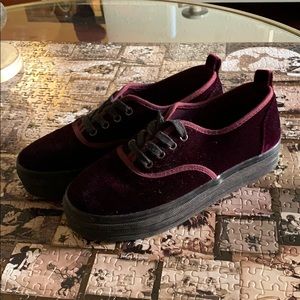 Burgundy suede shoes